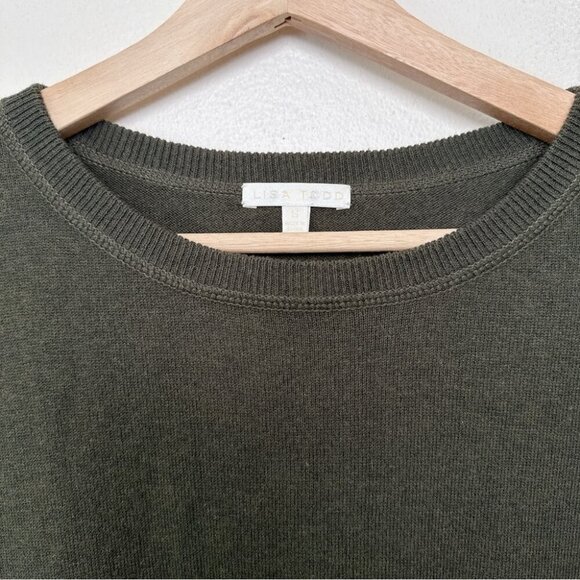 Lisa Todd Womens Small Cashmere Crew Neck Striped Dark Green Sweater - Picture 11 of 15